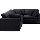  Manufacturer Color_Black -- Indulge 105" Black Velvet Upholstered 4 pc Modular Sectional IMAGE 4