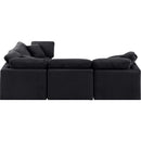  Manufacturer Color_Black -- Indulge 105" Black Velvet Upholstered 4 pc Modular Sectional IMAGE 5