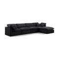  Manufacturer Color_Black -- Indulge 140" Black Velvet Upholstered 5 pc Modular Sectional IMAGE 1