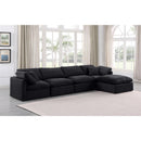  Manufacturer Color_Black -- Indulge 140" Black Velvet Upholstered 5 pc Modular Sectional IMAGE 2