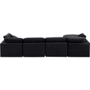  Manufacturer Color_Black -- Indulge 140" Black Velvet Upholstered 5 pc Modular Sectional IMAGE 3