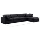 Manufacturer Color_Black -- Indulge 140" Black Velvet Upholstered 5 pc Modular Sectional IMAGE 8