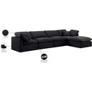  Manufacturer Color_Black -- Indulge 140" Black Velvet Upholstered 5 pc Modular Sectional IMAGE 9