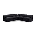  Manufacturer Color_Black -- Indulge 105" Black Velvet Upholstered 5 pc Modular Sectional IMAGE 1