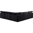  Manufacturer Color_Black -- Indulge 105" Black Velvet Upholstered 5 pc Modular Sectional IMAGE 3