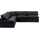  Manufacturer Color_Black -- Indulge 105" Black Velvet Upholstered 5 pc Modular Sectional IMAGE 4