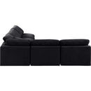  Manufacturer Color_Black -- Indulge 105" Black Velvet Upholstered 5 pc Modular Sectional IMAGE 5