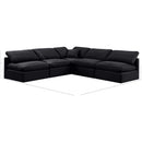  Manufacturer Color_Black -- Indulge 105" Black Velvet Upholstered 5 pc Modular Sectional IMAGE 8