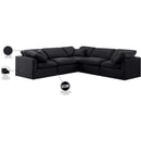  Manufacturer Color_Black -- Indulge 105" Black Velvet Upholstered 5 pc Modular Sectional IMAGE 10