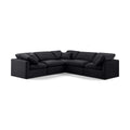  Manufacturer Color_Black -- Indulge 105" Black Velvet Upholstered 5 pc Modular Sectional IMAGE 1