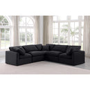  Manufacturer Color_Black -- Indulge 105" Black Velvet Upholstered 5 pc Modular Sectional IMAGE 2