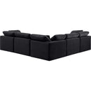  Manufacturer Color_Black -- Indulge 105" Black Velvet Upholstered 5 pc Modular Sectional IMAGE 3
