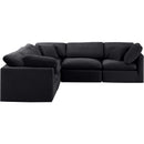  Manufacturer Color_Black -- Indulge 105" Black Velvet Upholstered 5 pc Modular Sectional IMAGE 4