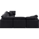  Manufacturer Color_Black -- Indulge 105" Black Velvet Upholstered 5 pc Modular Sectional IMAGE 5