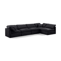  Manufacturer Color_Black -- Indulge 140" Black Velvet Upholstered 5 pc Modular Sectional IMAGE 1
