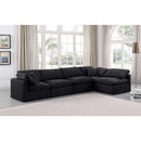  Manufacturer Color_Black -- Indulge 140" Black Velvet Upholstered 5 pc Modular Sectional IMAGE 2