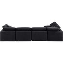  Manufacturer Color_Black -- Indulge 140" Black Velvet Upholstered 5 pc Modular Sectional IMAGE 3