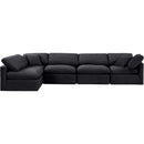  Manufacturer Color_Black -- Indulge 140" Black Velvet Upholstered 5 pc Modular Sectional IMAGE 4