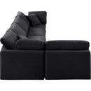  Manufacturer Color_Black -- Indulge 140" Black Velvet Upholstered 5 pc Modular Sectional IMAGE 5