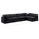  Manufacturer Color_Black -- Indulge 140" Black Velvet Upholstered 5 pc Modular Sectional IMAGE 9