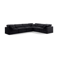  Manufacturer Color_Black -- Indulge 140" Black Velvet Upholstered 6 pc Modular Sectional IMAGE 1