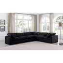  Manufacturer Color_Black -- Indulge 140" Black Velvet Upholstered 6 pc Modular Sectional IMAGE 2