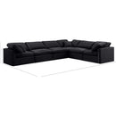  Manufacturer Color_Black -- Indulge 140" Black Velvet Upholstered 6 pc Modular Sectional IMAGE 9