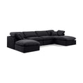  Manufacturer Color_Black -- Indulge 140" Black Velvet Upholstered 6 pc Modular Sectional IMAGE 1