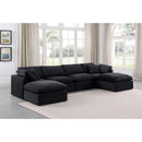  Manufacturer Color_Black -- Indulge 140" Black Velvet Upholstered 6 pc Modular Sectional IMAGE 2
