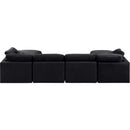  Manufacturer Color_Black -- Indulge 140" Black Velvet Upholstered 6 pc Modular Sectional IMAGE 3