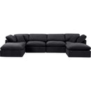  Manufacturer Color_Black -- Indulge 140" Black Velvet Upholstered 6 pc Modular Sectional IMAGE 4