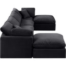  Manufacturer Color_Black -- Indulge 140" Black Velvet Upholstered 6 pc Modular Sectional IMAGE 5