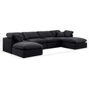  Manufacturer Color_Black -- Indulge 140" Black Velvet Upholstered 6 pc Modular Sectional IMAGE 7