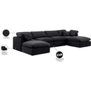 Meridian Indulge Black Velvet Modular Sectional IMAGE 8
