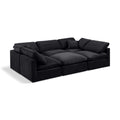  Manufacturer Color_Black -- Indulge 105" Black Velvet Upholstered 6 pc Modular Sectional IMAGE 1