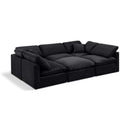  Manufacturer Color_Black -- Indulge 105" Black Velvet Upholstered 6 pc Modular Sectional IMAGE 1
