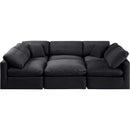  Manufacturer Color_Black -- Indulge 105" Black Velvet Upholstered 6 pc Modular Sectional IMAGE 4
