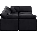 Manufacturer Color_Black -- Indulge 105" Black Velvet Upholstered 6 pc Modular Sectional IMAGE 5