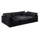  Manufacturer Color_Black -- Indulge 105" Black Velvet Upholstered 6 pc Modular Sectional IMAGE 8