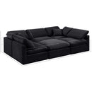 Meridian Indulge Black Velvet Modular Sectional IMAGE 8