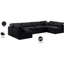  Manufacturer Color_Black -- Indulge 140" Black Velvet Upholstered 6 pc Modular Sectional IMAGE 10