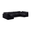  Manufacturer Color_Black -- Indulge 140" Black Velvet Upholstered 6 pc Modular Sectional IMAGE 1