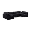 Meridian Indulge Black Velvet Modular Sectional IMAGE 1