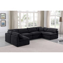  Manufacturer Color_Black -- Indulge 140" Black Velvet Upholstered 6 pc Modular Sectional IMAGE 2