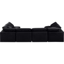  Manufacturer Color_Black -- Indulge 140" Black Velvet Upholstered 6 pc Modular Sectional IMAGE 3