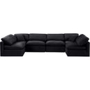  Manufacturer Color_Black -- Indulge 140" Black Velvet Upholstered 6 pc Modular Sectional IMAGE 4