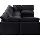  Manufacturer Color_Black -- Indulge 140" Black Velvet Upholstered 6 pc Modular Sectional IMAGE 5