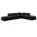  Manufacturer Color_Black -- Indulge 140" Black Velvet Upholstered 6 pc Modular Sectional IMAGE 2