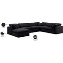  Manufacturer Color_Black -- Indulge 140" Black Velvet Upholstered 7 pc Modular Sectional IMAGE 10