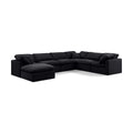  Manufacturer Color_Black -- Indulge 140" Black Velvet Upholstered 7 pc Modular Sectional IMAGE 1
